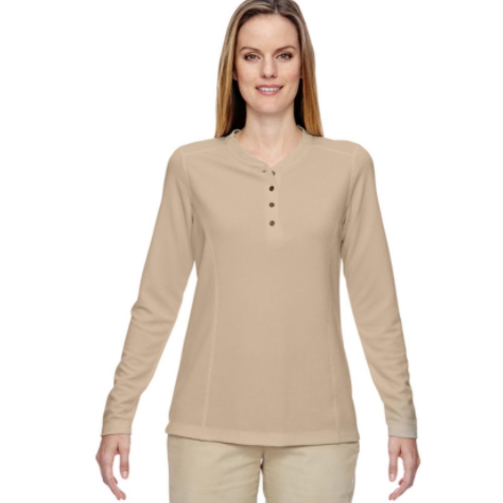 North End Ladies Waffle Henley